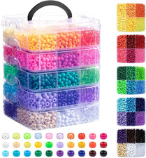 6000Pcs Pony Beads 30 Colors Kandi Beads Bulk for Bracelet Making 6X9Mm Hair B