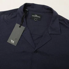 Rodd & Gunn Polo Shirt Mens 2XL Navy Franklin SS SF Sports Fit Linen Blend