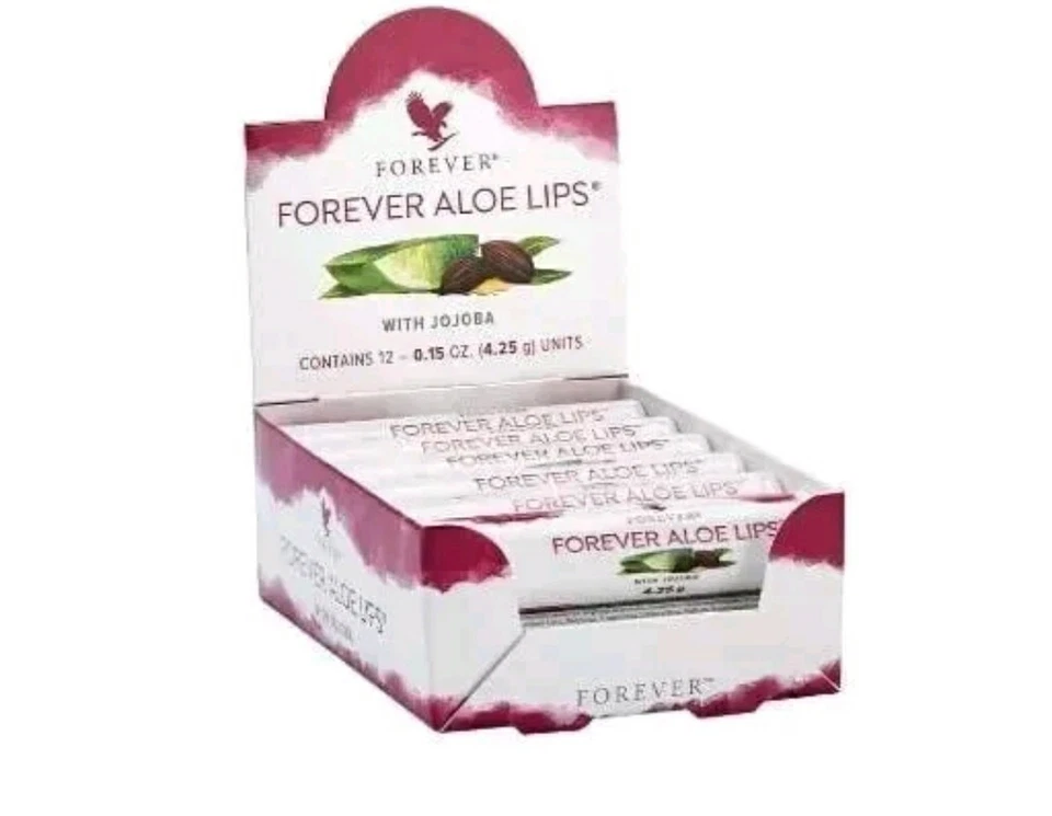 12 x Forever Living Lips Aloe Vera Lip Balm with jojoba ! FREE SHIPPING.