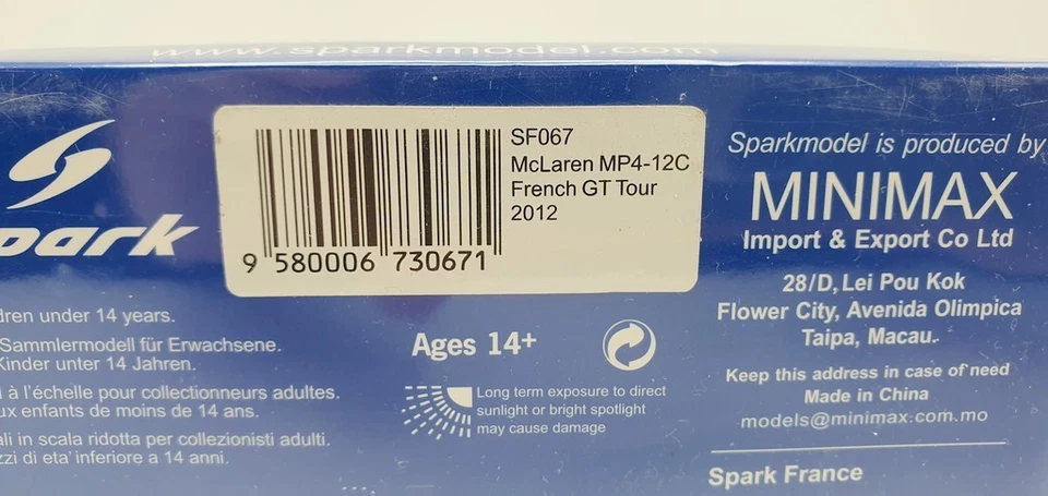 McLaren MP4-12C GT3 Red Bull Playstation French GT Tour 2012 #17 Loeb Spark 1/43 - Photo 3/4