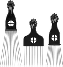 3 Pa Afro Hair Pis for Men and Women, Cpoxixt Metal Afro b Pis