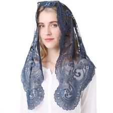 Catholic Veil Church Chapel Scarf Embroidery Lace for Latin Mass Head Cover