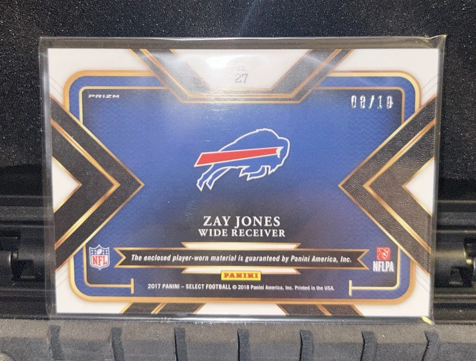 2017 Panini Select - Jumbo Rookie Swatches Zay Jones #27 Gold Prizm /10 - Image 2 of 2