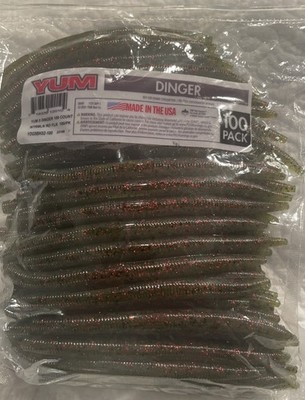 Yum Dinger 5" Bulk Fishing Lures - 100 Count Pack For Bass Fishing 9 thumbnail image