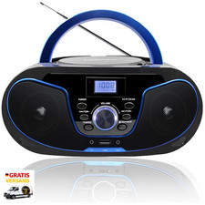 Tragbarer CD Player mit Bluetooth UKW Radio USB AUX Kopfhörer Stereoanlage