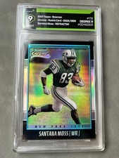 2001 Bowman Chrome Refractor /1999 Santana Moss RC Rookie Card Beckett 8.5. rookie card picture