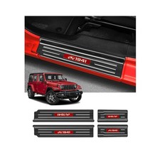 4PCS Door Sill Guards Jeep Wrangler JL Gladiator Red Trim