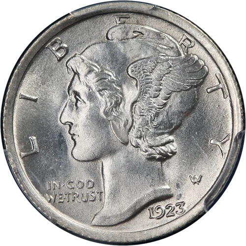 1923-P Mercury Dime PCGS MS64 FB Superb Eye Appeal Strong Strike