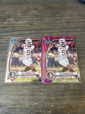 2024 DJ Uiagalelei Bowman Chrome University Lot x2; Chrome & Pink Lava