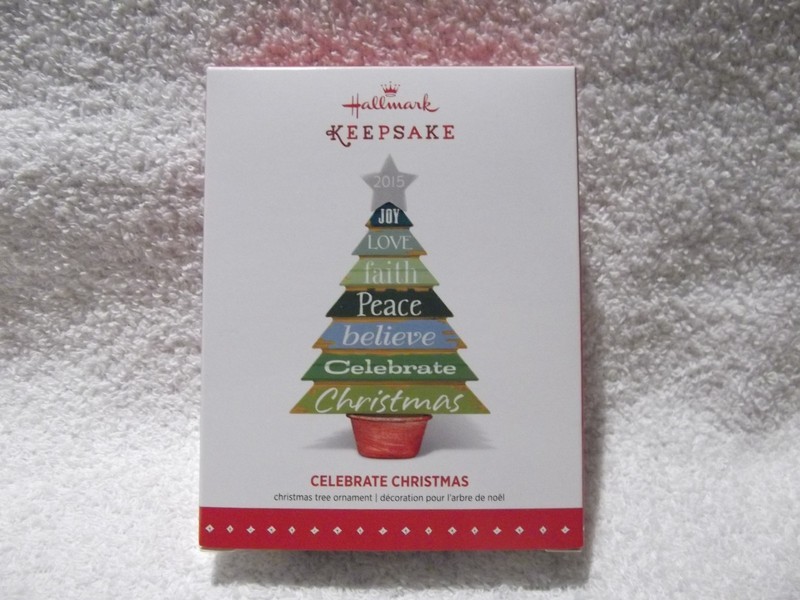 Hallmark 2015 Celebrate Christmas Tree Wooden Style Ornament