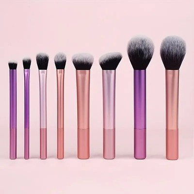 8-Piece Makeup Brush Kit with Soft Synthetic Hair for Foundation Blush