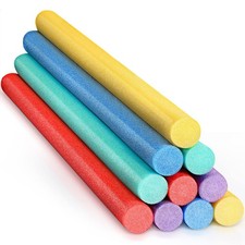 Kathfly 10 Pcs Solid Core Pool Noodles 1.5 x 35 Inches Round, Multicolor