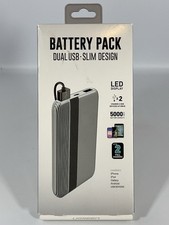 NEW GRAY Battery Pack Dual USB Slim Design 5000 Power Capacity 2.1A Charger
