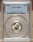1949 ROOSEVELT DIME PCGS MS66 137312