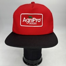 K-Products AgriPro Seeds Hat Red Strapback Embroidered Farming Made In USA