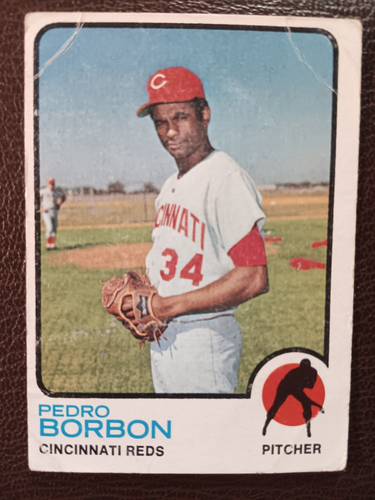 PEDRO BORBON CINCINNATI REDS 1973 TOPPS BASEBALL CARD #492