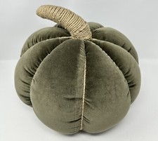 New Pottery Barn Velvet Pumpkin Shaped Pillow Large Moss