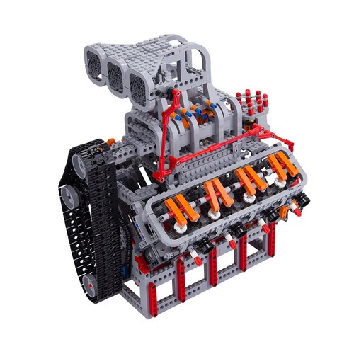 Motorized V8 Engine Model Kit 2106Pcs OHV 5.0L MOC Engine Replica Power Function - Picture 3 of 11