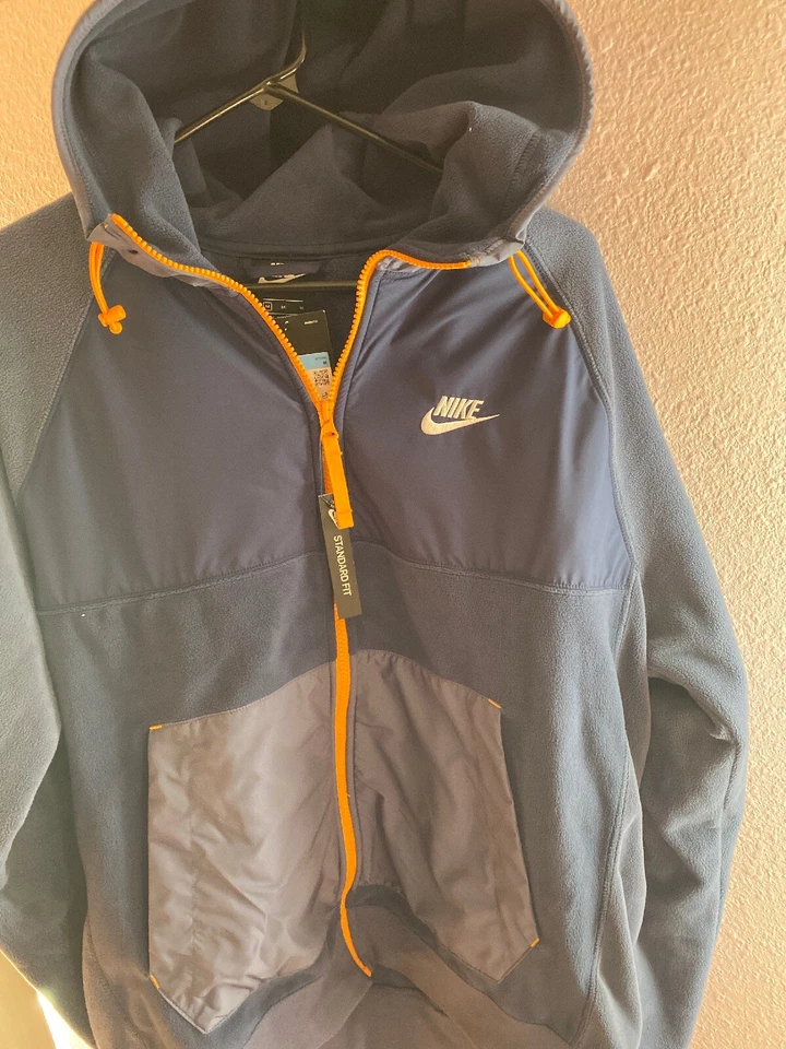 Nike Sport Jacket Polar Club Navy with pockets Men Sportswear Lifestyle Sz M - Image 3 of 4