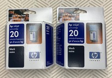 2-HP Inkjet BLACK GENUINE NEW C6614DC BOX HP 20 Ink Cartridge EXP 2003