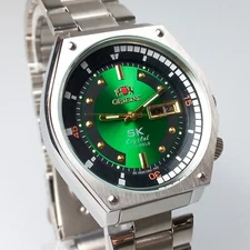 Japanese Vintage Men's Watch Orient SK Watch Automatic Wristwatch Green Dial