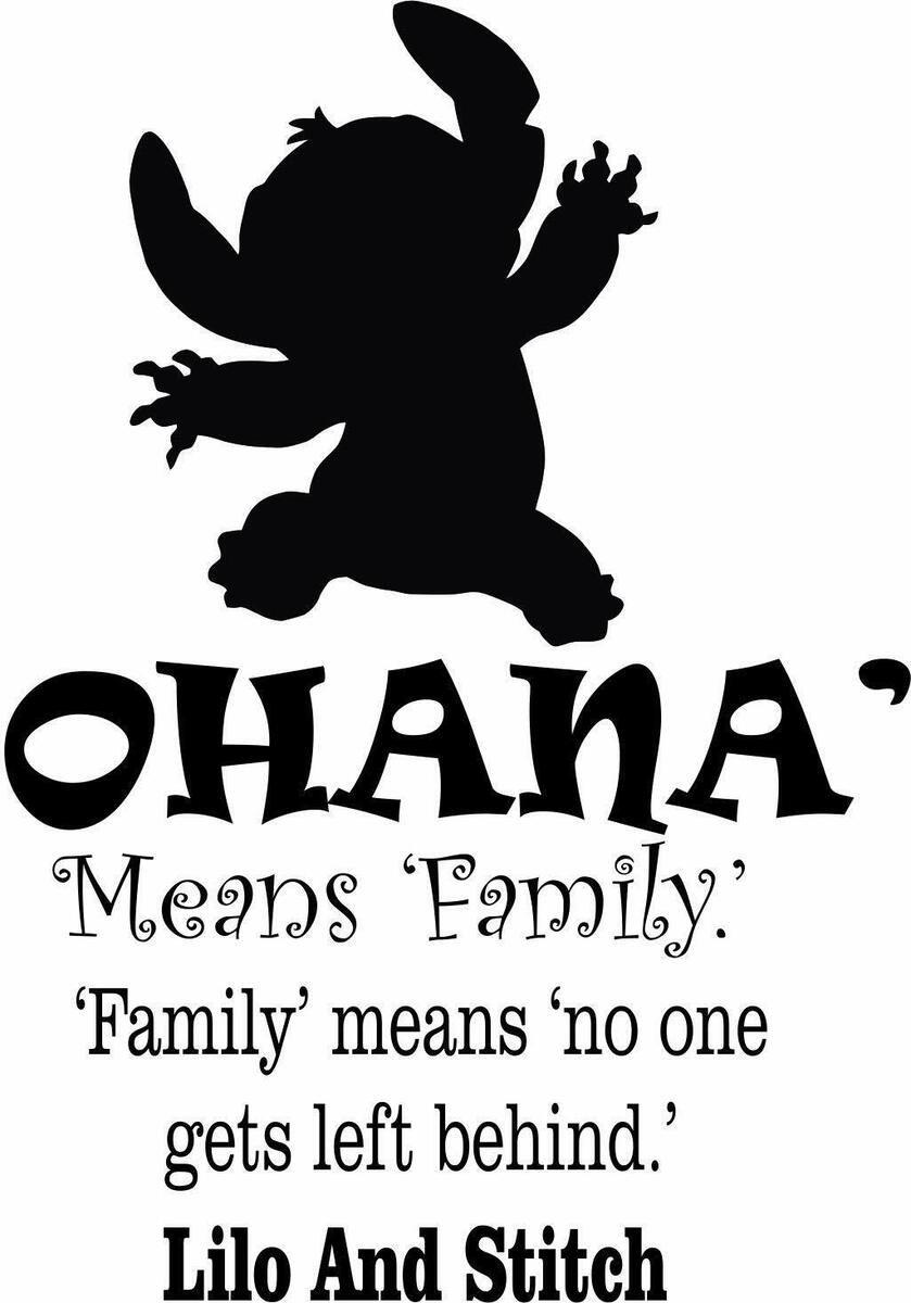 Stitch OHANA - Family Disney Silhouette Vinyl Decals, Glass Decals for in  2023