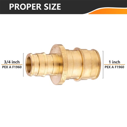 Acoplamientos de expansión EFIELD Pex A de 1"x 3/4" paquete de 5 a 100 accesorios de latón sin plomo - Imagen 2 de 12