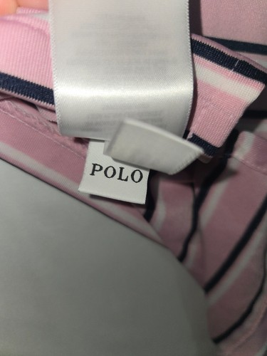 Ralph Lauren Polo Shirt Boys Sz 6 Pink Navy Blue Performance Polyester Elastane - Picture 5 of 8