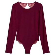 Victoria's Secret Open Back Long Sleeve Modal Bodysuit M Kir NEW Clearance