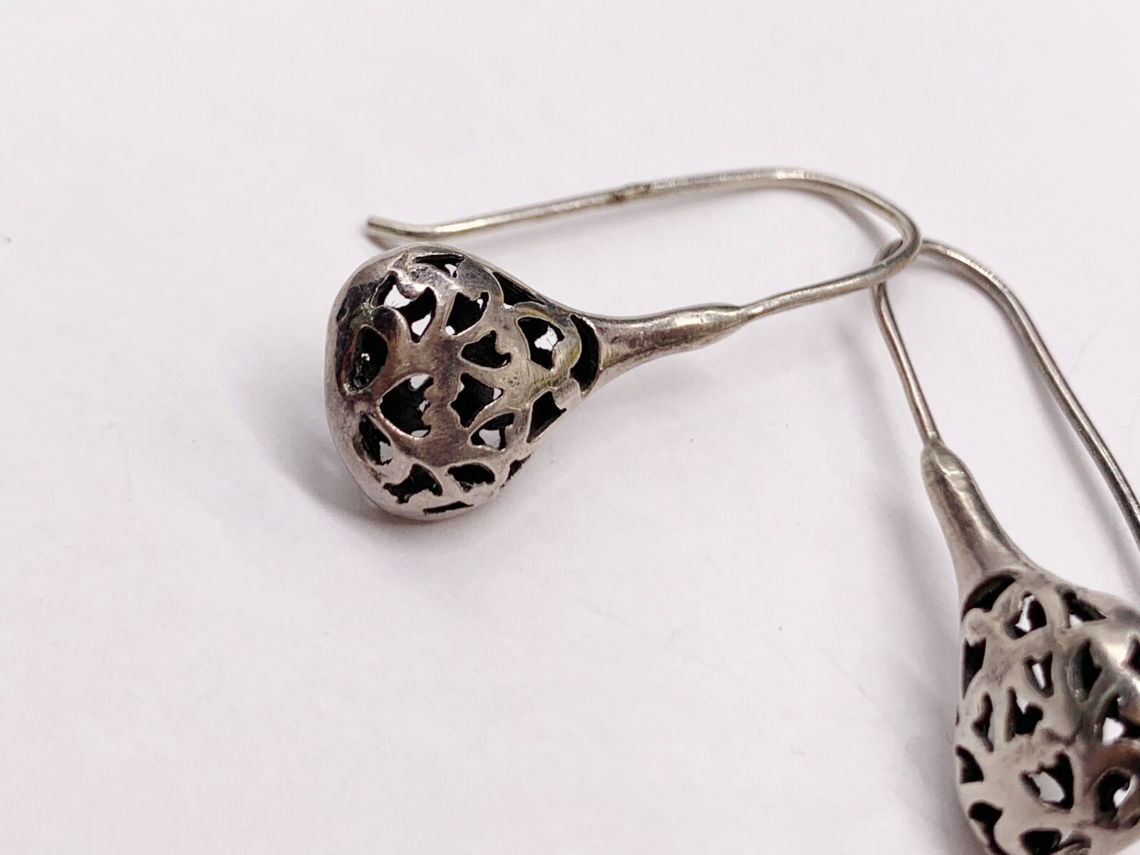 VINTAGE SOLID STERLING SILVER BAUBLE PENDANT DROP… - image 3