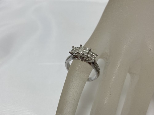 14K White Gold Diamond Engagement Ring Now and Forever 1.0 TCW Size 6.75 - Picture 2 of 6