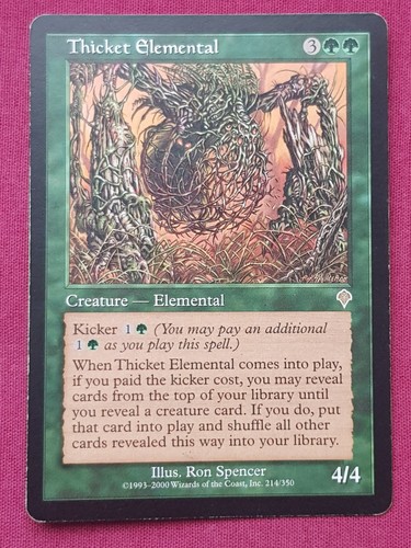 Magic The Gathering INVASION THICKET ELEMENTAL green card MTG - 第 1/2 張圖片