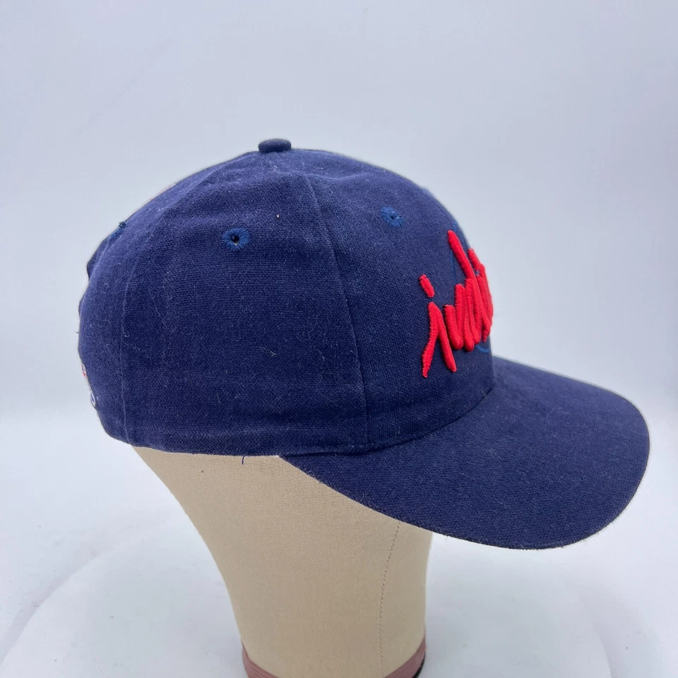 Cleveland Indians The Games Talla Única Para Todos Azul Marino Rojo Snap Back Gorra Sombrero Foto 3 de 4