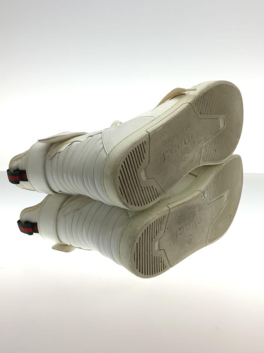 GUCCI High Top Sneakers 25.5cm White Leather 283083 Rubbing