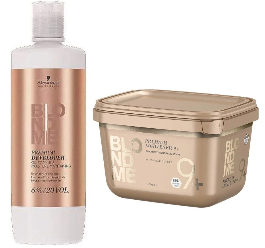 SCHWARZKOPF BLONDME COMBO PREMIUM BLEACH POWDER 450g + 6% DEVELOPER 1000ml