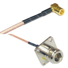 RG316 SMB FEMALE ANGLE to N FLANGE FEMALE RF Cable Rapid-SHIP LOT