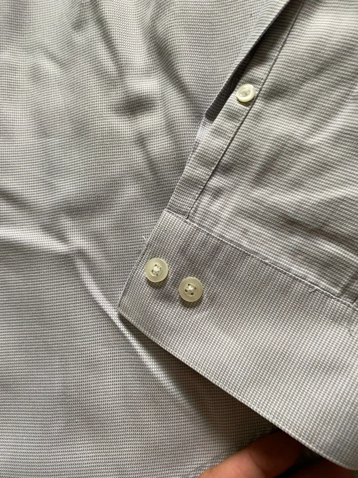 Kenneth Cole Reaction 男式 XL 码 17.5 34-35 灰色长袖正装衬衫 (C32) — 第 4/4 张图片