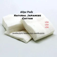 PREMIUM Japanese Cotton [ 60 PADS ] 100% Natural Pure Unbleached Pad USA 