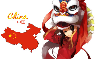 Anime hetalia nations china manga girls smiling looking CCG Gaming Mat Desk