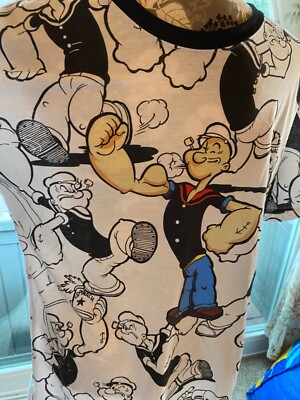 Collectors Rare Popeye T-Shirt Large Full Design Front Back New Unisex 008-031
