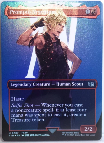 Prompto Argentum [New, Near Mint] Borderless *Foil* {Final Fantasy MTG}