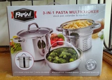 Parini 3-in -1 Pasta Multicooker - Stockpot, Colander & Steamer - NIB!