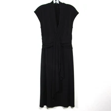 BCBG Paris Womens Cocktail Dress Size Medium Black Sheath Midi