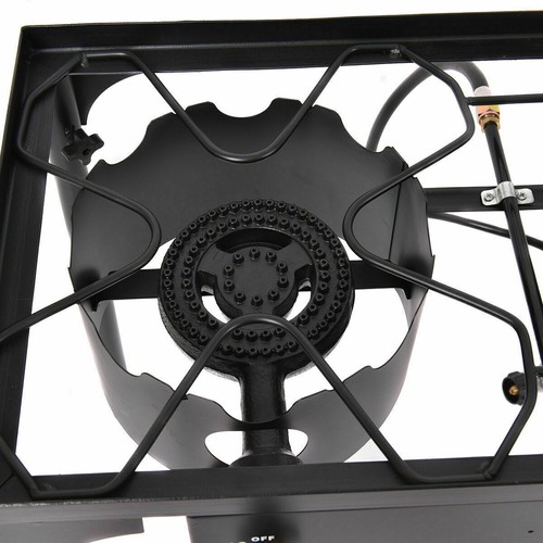 Double Burner Gas Propane Cooker Outdoor Camping Stove Stand Barbecue BBQ Grill - Picture 4 of 6