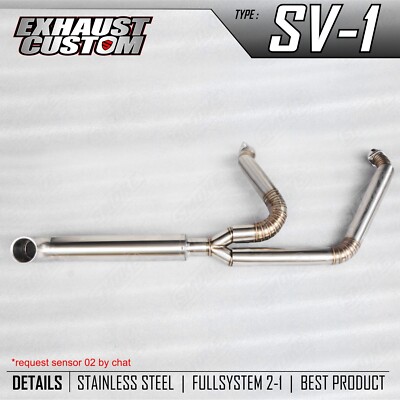 Auspuff Set passend für Harley Davidson FAT BOB 2008-2017 Komplettanlage Silb...
