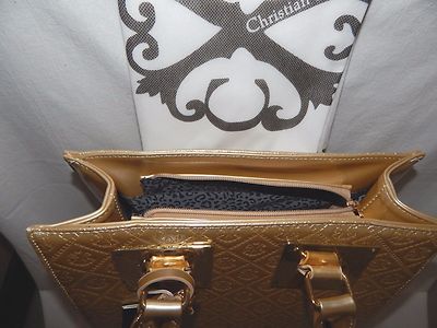 Christian Lacroix Paris SCARLET Embossed Leather Tote