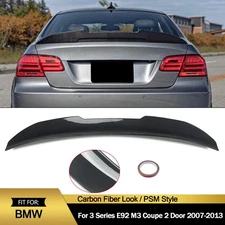 PSM Carbon Style Rear Trunk Spoiler Wing Lip For BMW 2007-2013 E92 M3 328i 335i