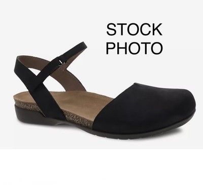 Dansko Women's Rowan Closed Toe Sandals Black Milled Nubuck EU 40 US 9.5/10 VGUC