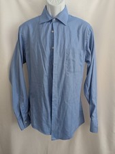 Van Heusen Pique Dress Shirt Men  s 15 1/2 34/35 Wrinkle Free Fitted Blue