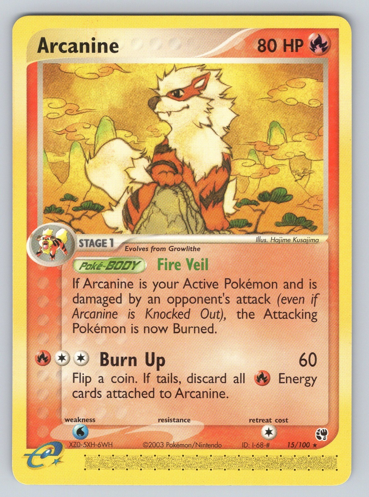 Arcanine Rare EX Sandstorm 15/100 NM